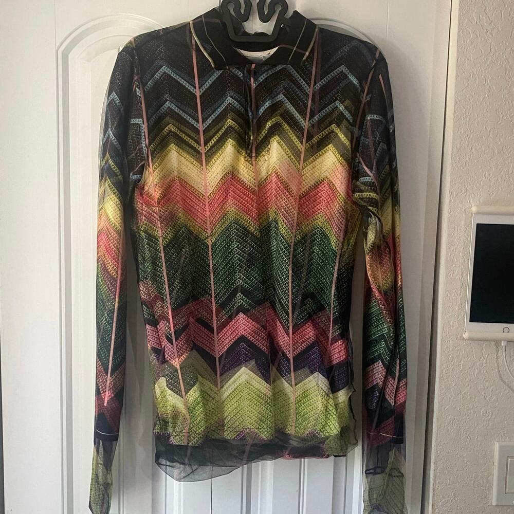 Y/Project Y Project Zigzag Long Sleeve Polo